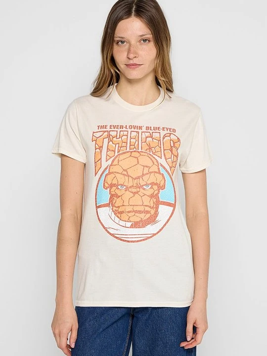 Zdjęcie produktu T-shirt z nadrukiem Marvel beżowy