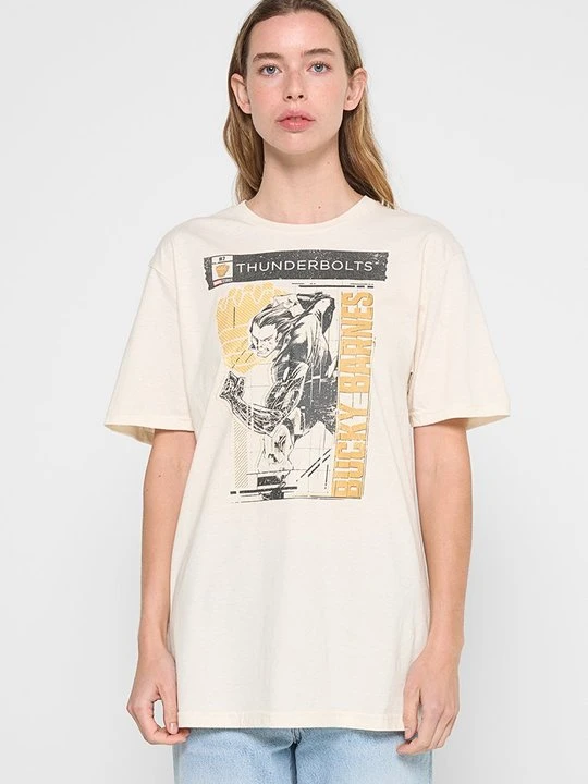 Zdjęcie produktu T-shirt z nadrukiem Marvel beżowy