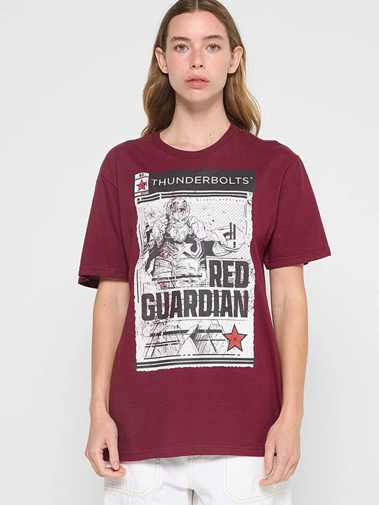 Zdjęcie produktu T-shirt z nadrukiem Marvel ciemnoczerwony
