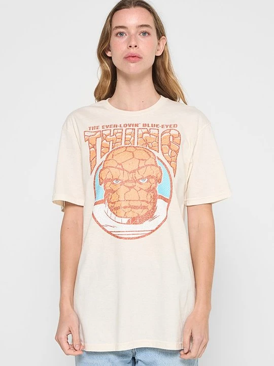 Zdjęcie produktu T-shirt z nadrukiem Marvel beżowy