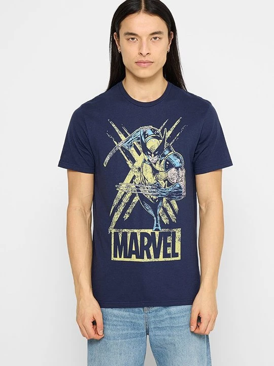 Zdjęcie produktu T-shirt z nadrukiem Marvel granatowy