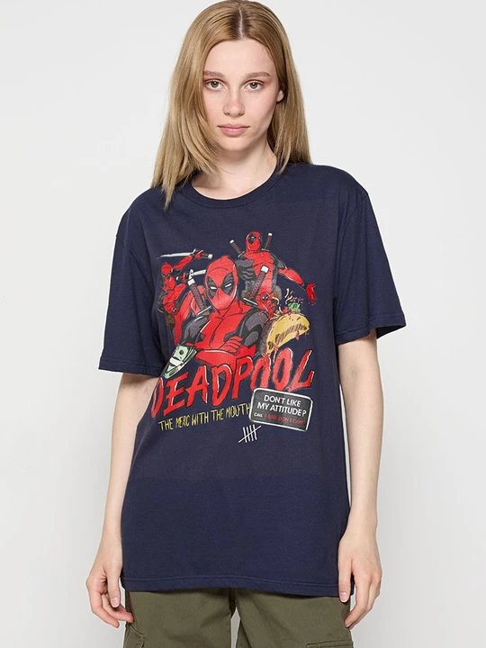 Zdjęcie produktu T-shirt z nadrukiem Marvel granatowy