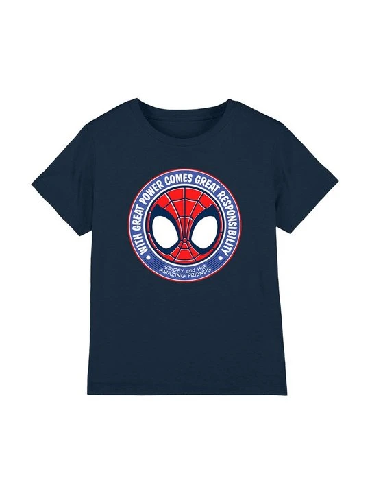 Zdjęcie produktu T-shirt z nadrukiem Marvel granatowy