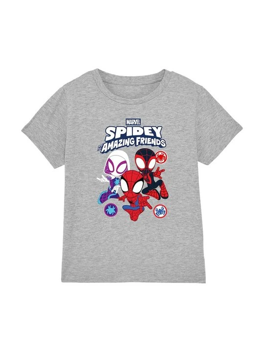 Zdjęcie produktu T-shirt z nadrukiem Marvel szary melanż