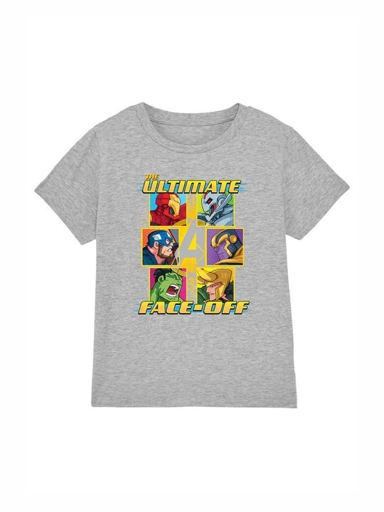 Zdjęcie produktu T-shirt z nadrukiem Marvel szary melanż