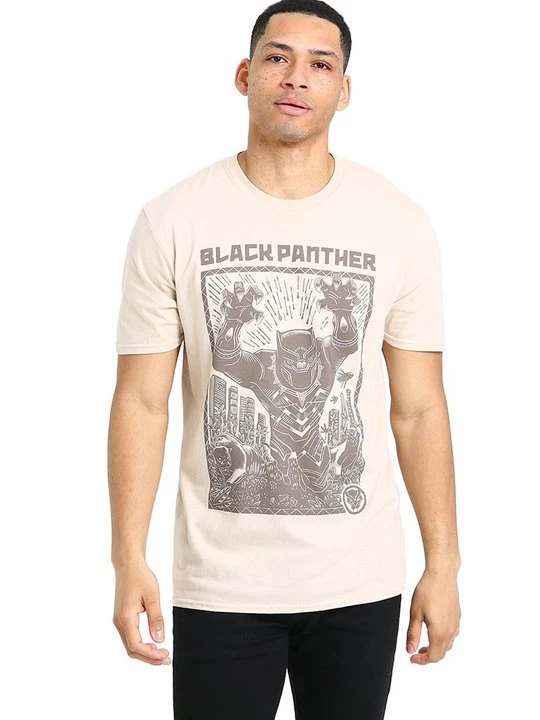 Zdjęcie produktu T-shirt z nadrukiem Marvel piaskowy