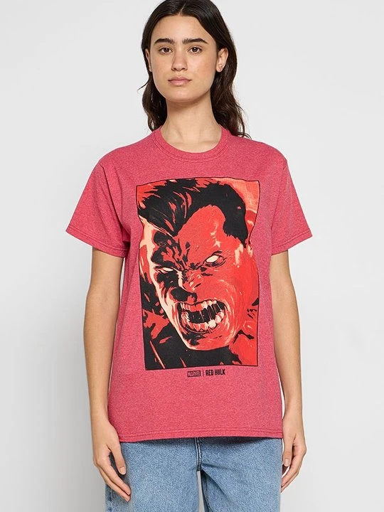 Zdjęcie produktu T-shirt z nadrukiem Marvel czerwony