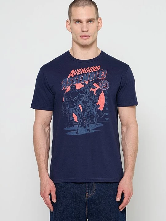 Zdjęcie produktu T-shirt z nadrukiem Marvel granatowy