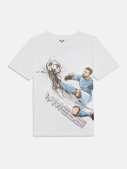 Zdjęcie produktu T-shirt z nadrukiem Messi biały
