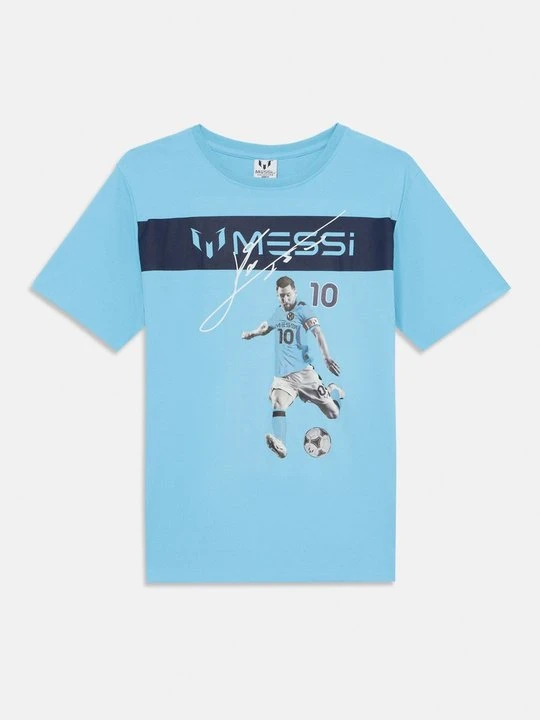Zdjęcie produktu T-shirt z nadrukiem Messi jasnoniebieski