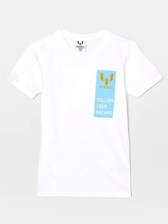 Zdjęcie produktu T-shirt z nadrukiem Messi biały