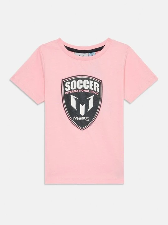 Zdjęcie produktu T-shirt z nadrukiem Messi jasnoróżowy