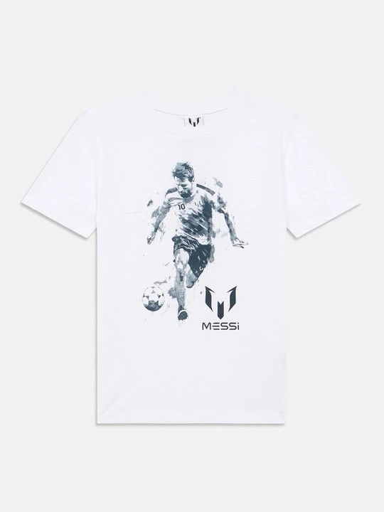 Zdjęcie produktu T-shirt z nadrukiem Messi biały