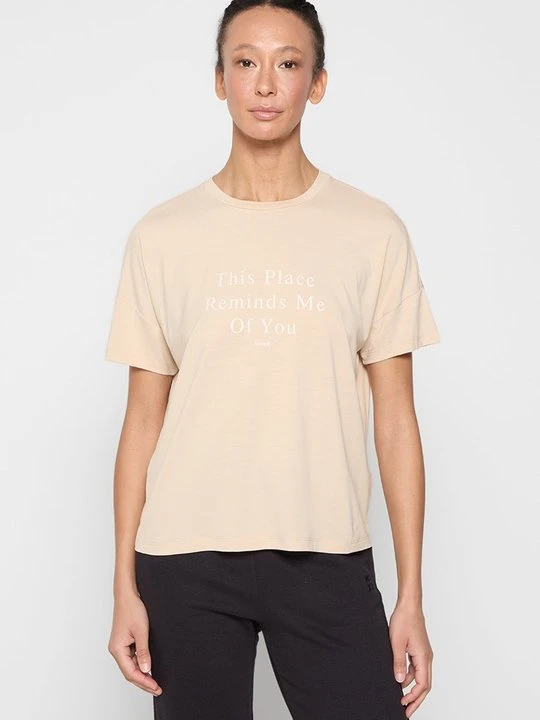 Zdjęcie produktu T-shirt z nadrukiem Mexx piaskowy