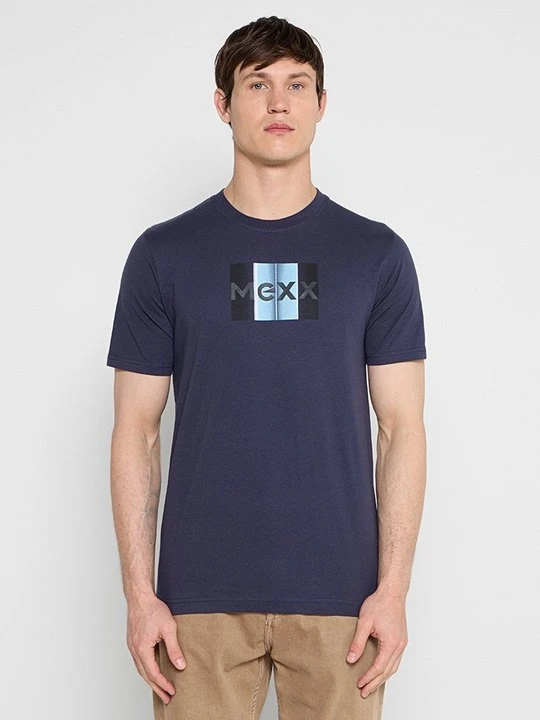 Zdjęcie produktu T-shirt z nadrukiem Mexx granatowy