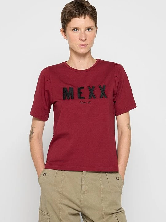 Zdjęcie produktu T-shirt z nadrukiem Mexx ciemnoczerwony