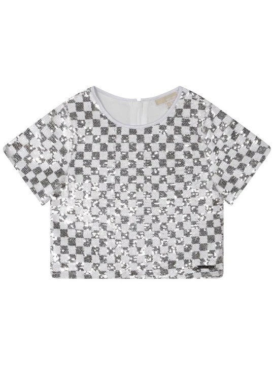 Zdjęcie produktu T-shirt z nadrukiem Michael Kors srebrny