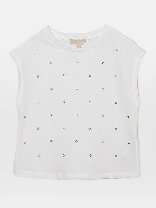 Zdjęcie produktu T-shirt z nadrukiem Michael Kors mleczny