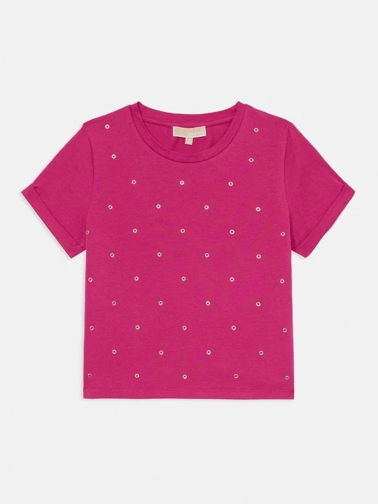 Zdjęcie produktu T-shirt z nadrukiem Michael Kors jagodowy