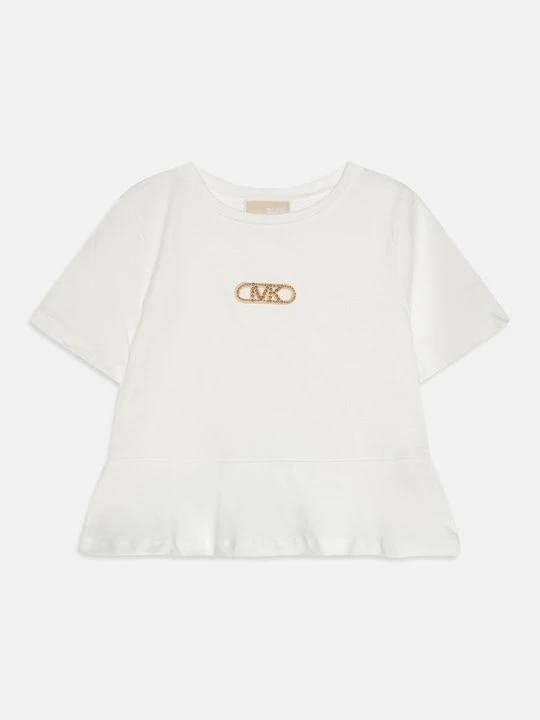 Zdjęcie produktu T-shirt z nadrukiem Michael Kors mleczny