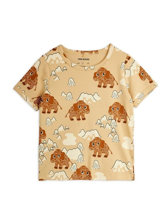 Zdjęcie produktu T-shirt z nadrukiem Mini Rodini beżowy