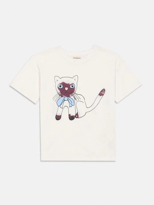 Zdjęcie produktu T-shirt z nadrukiem Mini Rodini biały