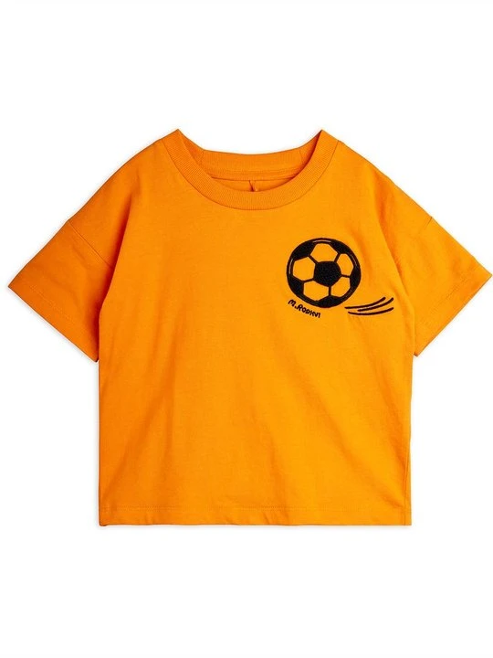 Zdjęcie produktu T-shirt z nadrukiem Mini Rodini pomarańczowy
