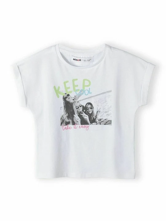 Zdjęcie produktu T-shirt z nadrukiem MINOTI biały