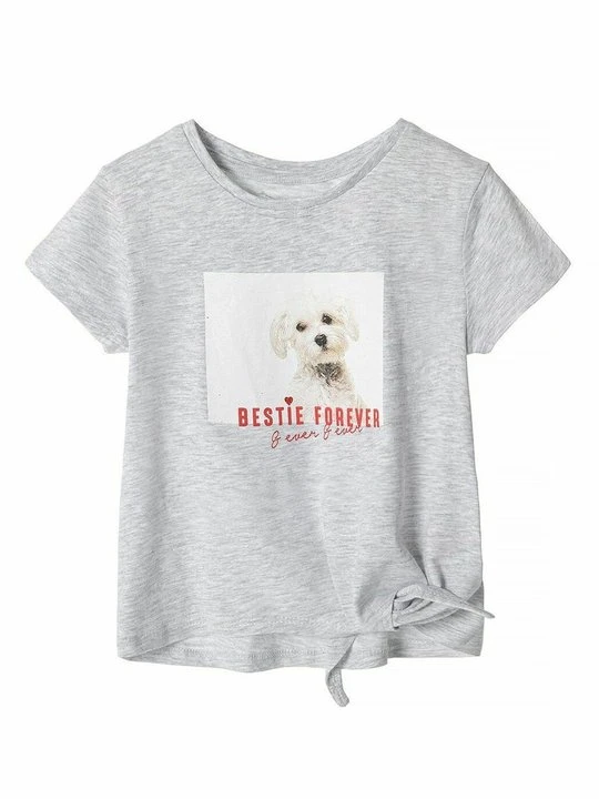 Zdjęcie produktu T-shirt z nadrukiem MINOTI szary melanż