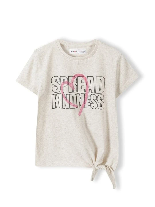 Zdjęcie produktu T-shirt z nadrukiem MINOTI beżowy melanż