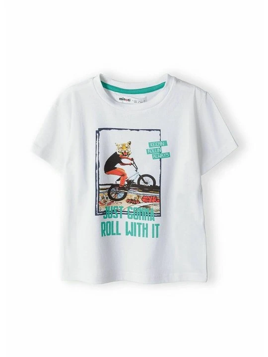 Zdjęcie produktu T-shirt z nadrukiem MINOTI biały