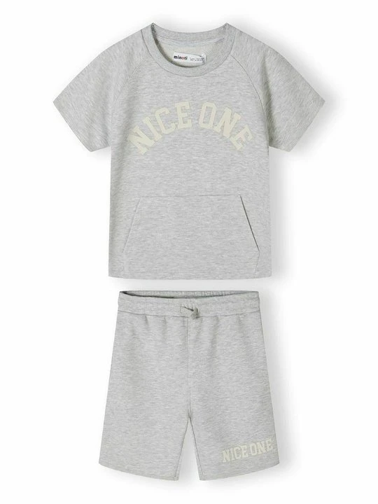 Zdjęcie produktu T-shirt z nadrukiem MINOTI szary melanż