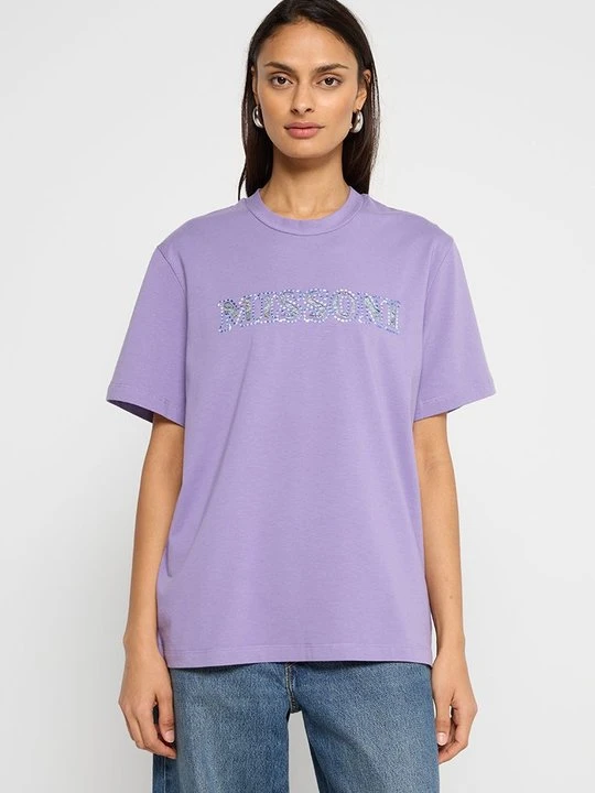 Zdjęcie produktu T-shirt z nadrukiem Missoni liliowy