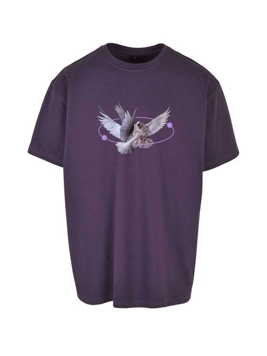 Zdjęcie produktu T-shirt z nadrukiem Mister Tee ciemnofioletowy