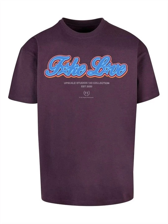 Zdjęcie produktu T-shirt z nadrukiem Mister Tee ciemnoliliowy