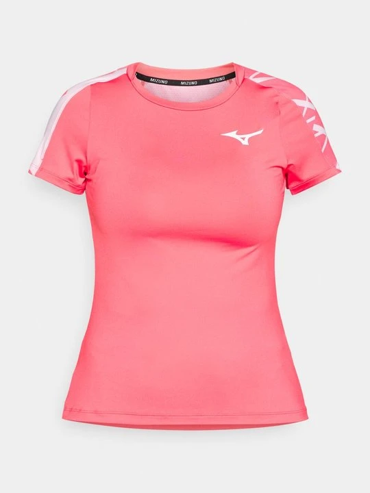 Zdjęcie produktu T-shirt z nadrukiem Mizuno koralowy