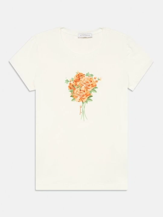 Zdjęcie produktu T-shirt z nadrukiem Monnalisa beżowy