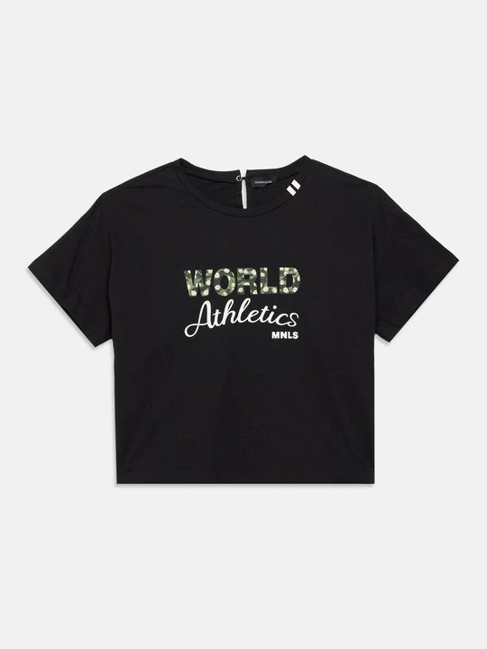 Zdjęcie produktu T-shirt z nadrukiem Monnalisa czarny