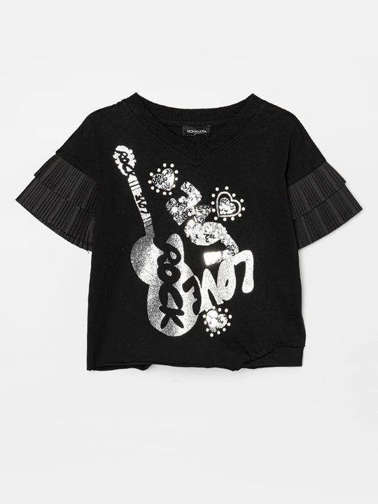 Zdjęcie produktu T-shirt z nadrukiem Monnalisa antracytowy melanż
