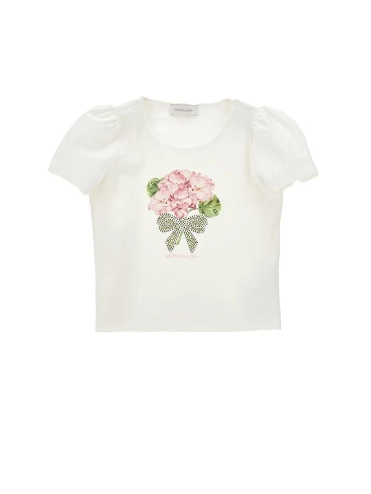 Zdjęcie produktu T-shirt z nadrukiem Monnalisa biały