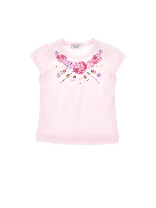 Zdjęcie produktu T-shirt z nadrukiem Monnalisa jasnoróżowy
