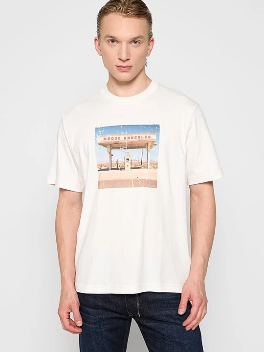 Zdjęcie produktu T-shirt z nadrukiem Moose Knuckles jasnożółty