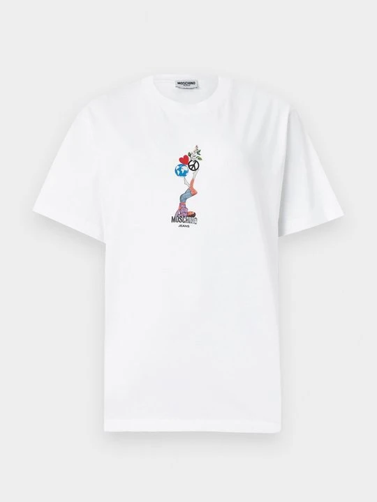 Zdjęcie produktu T-shirt z nadrukiem MOSCHINO biały