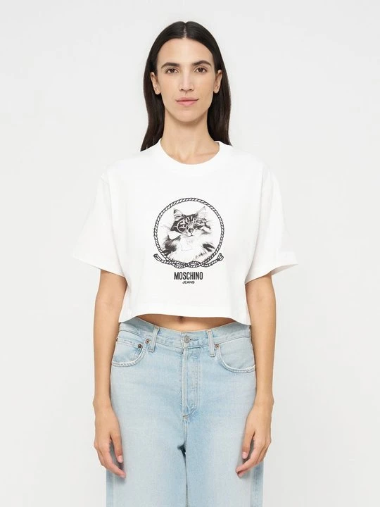 Zdjęcie produktu T-shirt z nadrukiem MOSCHINO biały