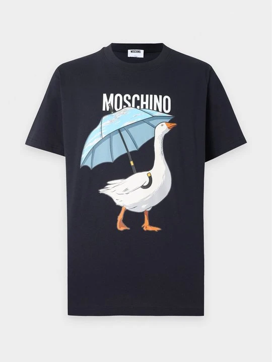 Zdjęcie produktu T-shirt z nadrukiem MOSCHINO granatowy