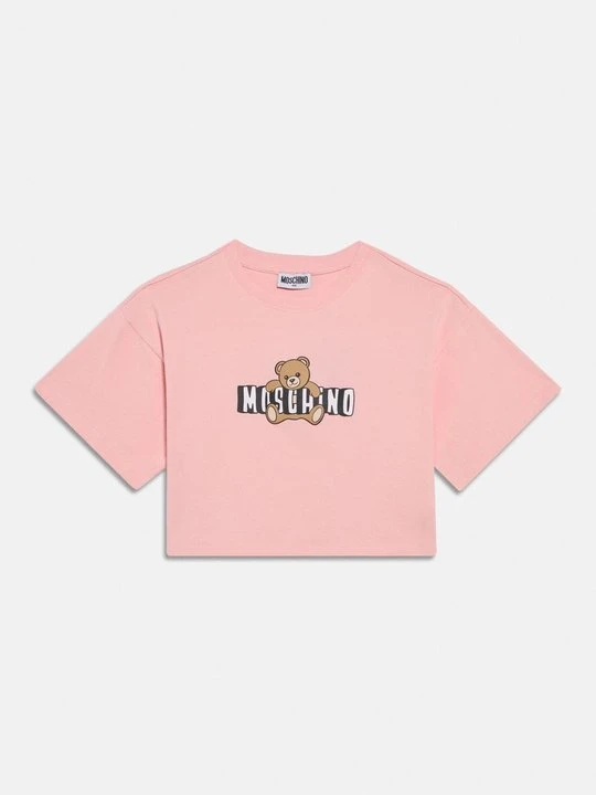 Zdjęcie produktu T-shirt z nadrukiem MOSCHINO jasnoróżowy