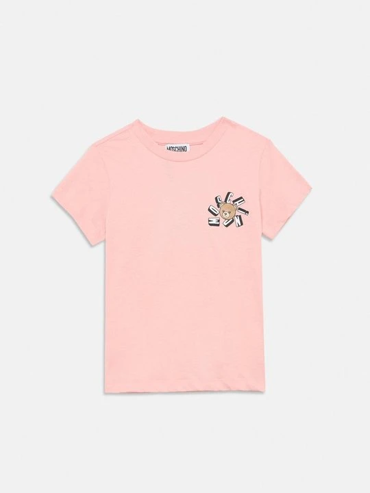 Zdjęcie produktu T-shirt z nadrukiem MOSCHINO jasnoróżowy