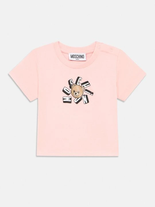 Zdjęcie produktu T-shirt z nadrukiem MOSCHINO jasnoróżowy