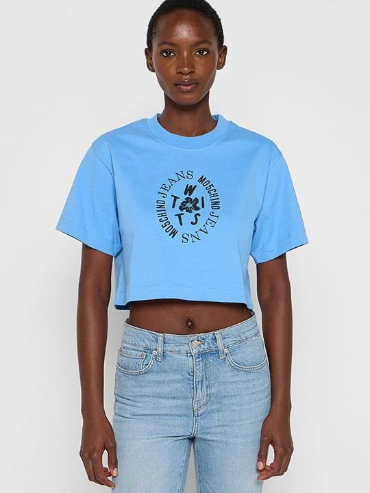 Zdjęcie produktu T-shirt z nadrukiem MOSCHINO jasnoniebieski
