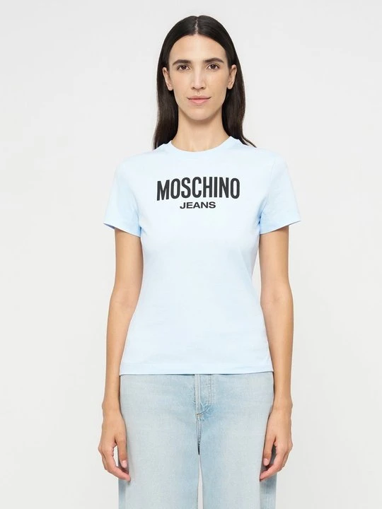 Zdjęcie produktu T-shirt z nadrukiem MOSCHINO niebieski
